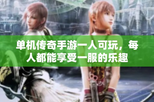 单机传奇手游一人可玩，每人都能享受一服的乐趣