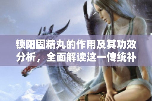 锁阳固精丸的作用及其功效分析，全面解读这一传统补品的使用价值