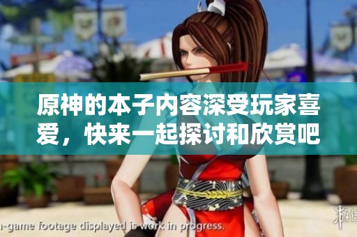原神的本子内容深受玩家喜爱，快来一起探讨和欣赏吧
