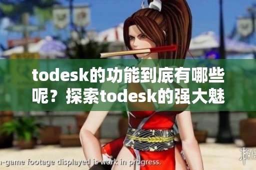 todesk的功能到底有哪些呢？探索todesk的强大魅力与应用场景。