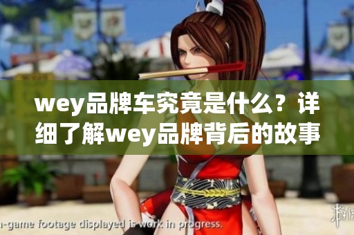 wey品牌车究竟是什么？详细了解wey品牌背后的故事与特色