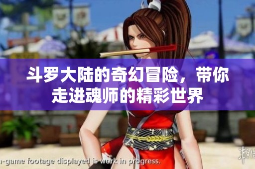 斗罗大陆的奇幻冒险，带你走进魂师的精彩世界