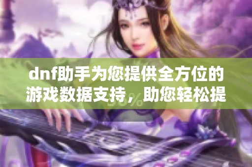 dnf助手为您提供全方位的游戏数据支持，助您轻松提升游戏体验