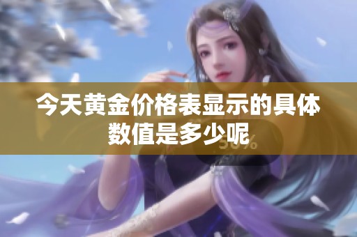 今天黄金价格表显示的具体数值是多少呢