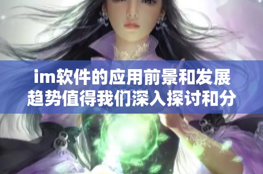 im软件的应用前景和发展趋势值得我们深入探讨和分析