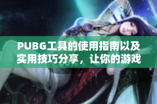 PUBG工具的使用指南以及实用技巧分享，让你的游戏体验更上一层楼