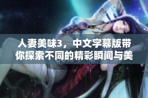 人妻美味3，中文字幕版带你探索不同的精彩瞬间与美好故事