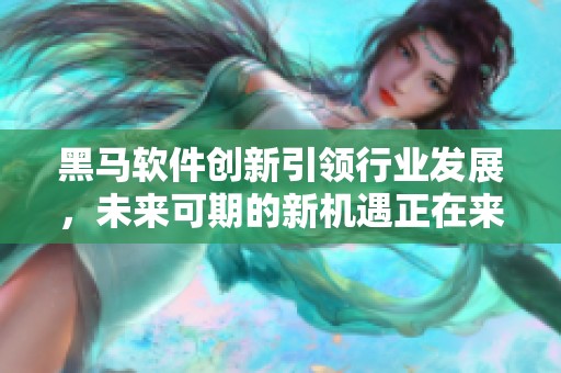 黑马软件创新引领行业发展，未来可期的新机遇正在来临