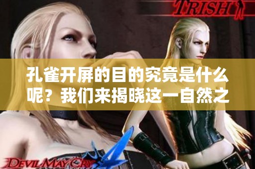 孔雀开屏的目的究竟是什么呢？我们来揭晓这一自然之谜。