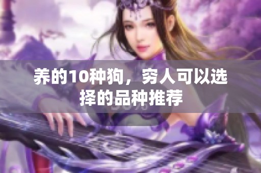 养的10种狗，穷人可以选择的品种推荐